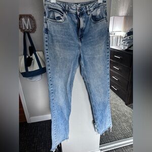 ZARA Jeans Womens 8 Blue Light Wash Mom Jeans High Rise Denim Pants Casual